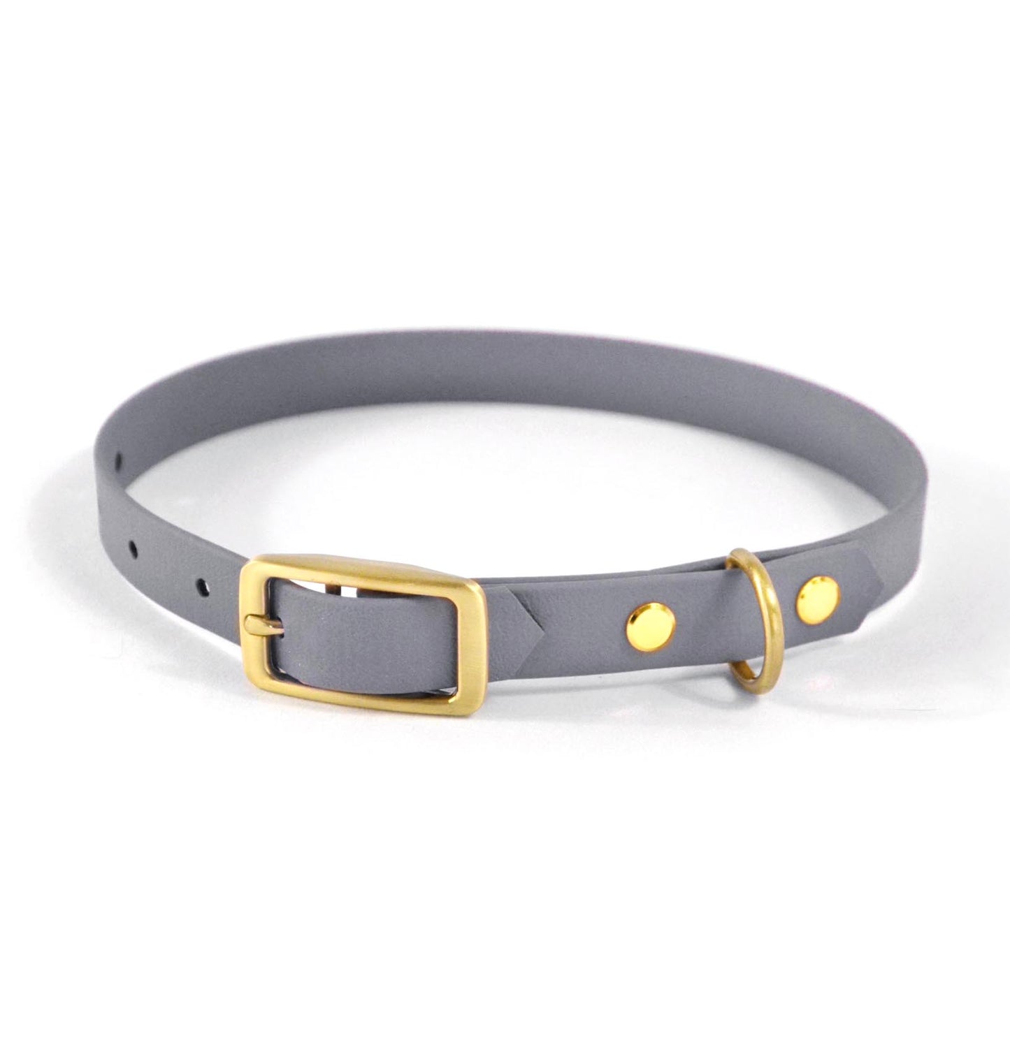 Handtillverkat halsband i Biothane ® - Grå