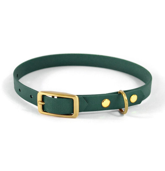 Handtillverkat halsband i Biothane ® - Grön