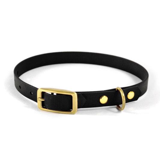 Handtillverkat halsband i Biothane ® - Svart