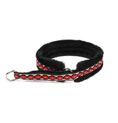 Mönstrat Hundhalsband - Halvstryp - Softshell eller Plyschfoder