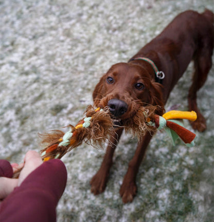 Knytleksak med fårskinn